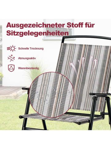 COSTWAY 2er Set Gartenstühle in Grau