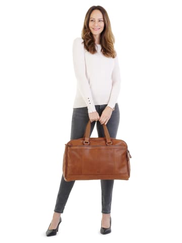 Sansibar Reisetasche echt Leder in cognac