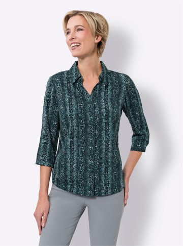 Sieh an! Druckbluse in petrol-mint-bedruckt
