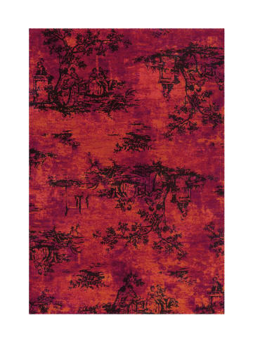 Arte Espina Wohnzimmer Teppich – Vintage Teppich Vintage 5206 in rot - rechteckig