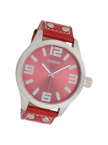 Oozoo Analog-Armbanduhr Oozoo Timepieces rot extra groß (ca. 51mm)
