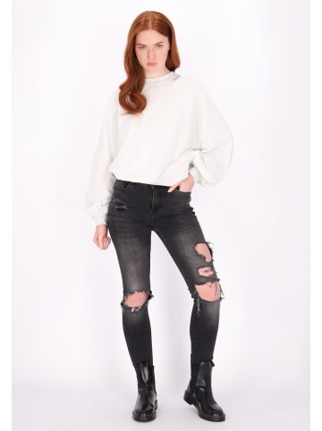 DreiMaster Damen Sweatshirt in Wollweiss Melange