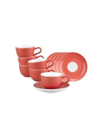 Seltmann Weiden 6er Set Espressotasse mit Untertasse Liberty Pure Colors 90 ml in Flamingo Red
