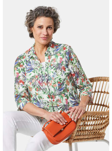 GOLDNER Attraktives Set aus Spitzenbluse und Jerseytop in bunt / gemustert