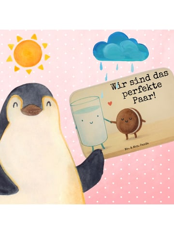 Mr. & Mrs. Panda Badeteppich Milch Keks Design mit Spruch in Weiß