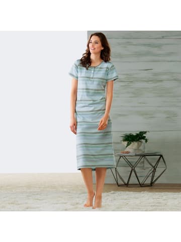 REDBEST Single-Jersey Nachthemd in hellblau/grau