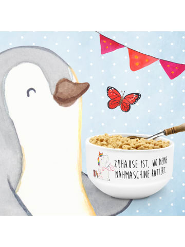 Mr. & Mrs. Panda Schüssel Einhorn Näherin mit Spruch in Weiß