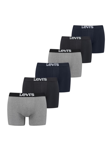 Levi´s Boxershort 6er Pack in Grau/Schwarz/Blau