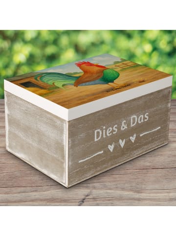 Mr. & Mrs. Panda Holzkiste Hahn Korn Design ohne Spruch in Weiß