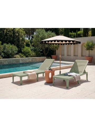 Beliani Gartenliege OSSIMO in Grün - (W) 55 x (H) 35 x (L) 190 cm