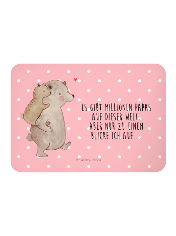 Mr. & Mrs. Panda Kühlschrankmagnet Papa Bär mit Spruch in Rot Pastell