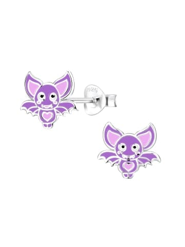 Alexander York Ohrringe, Ohrstecker FLEDERMAUS lila in 925 Sterling Silber, 2-tlg.