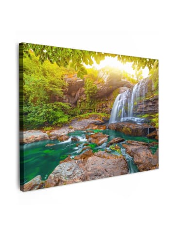 MuchoWow Leinwand bilder Sonniger Wasserfall (BxH)