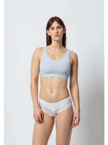 SNOCKS Hipster mit Spitze aus Bio-Baumwolle 3 Stück in Mix (Weiß/Hellgrau/Schwarz)