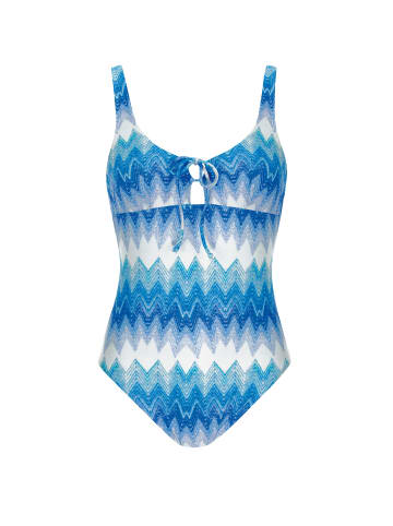 Olympia Badeanzug in blau/weiß