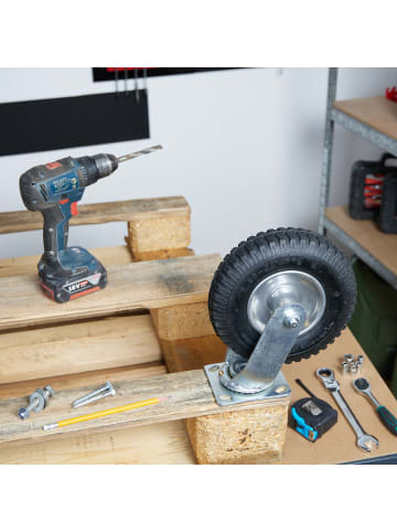 relaxdays Lenkrolle in Schwarz/ Silber - 2.50-4