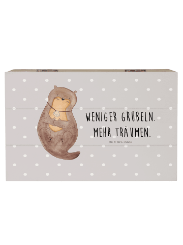 Mr. & Mrs. Panda Geschenkbox Otter Muschel mit Spruch in Grau Pastell
