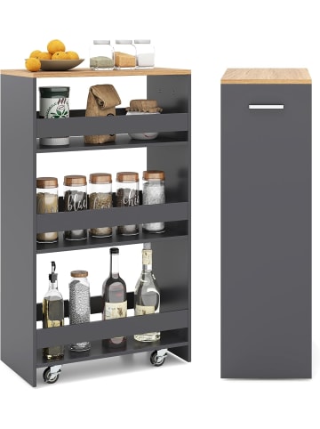 COSTWAY Nischenwagen 25cm breit in Grau