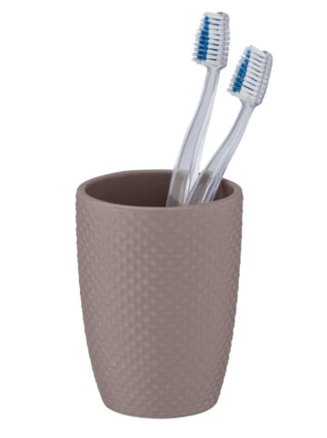 Wenko PUNTO Keramik-Pinselbecher dunkelbeige in Beige, (B) 8 x (H) 11 x (L) 8 cm