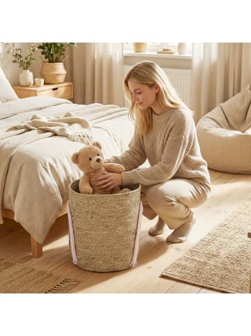 HOMCOM Aufbewahrungskorb in Naturholz 30L x 30B x 35H cm