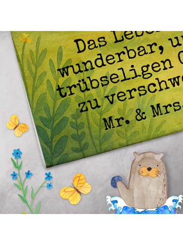 Mr. & Mrs. Panda Gästehandtuch Wombat Design mit Spruch in Weiß