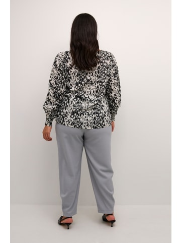 KAFFE curve Langarm-Bluse KCdana in Turtledove / Black graphic