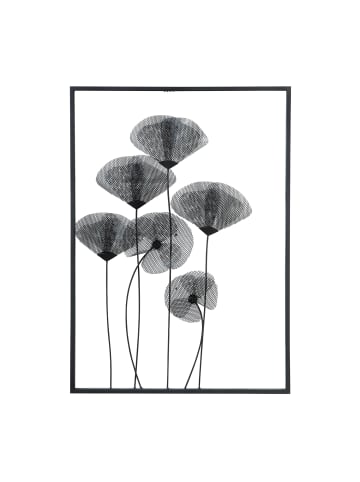 GILDE Wandrelief "Mohn" in Schwarz - H. 70 cm - B. 50 cm