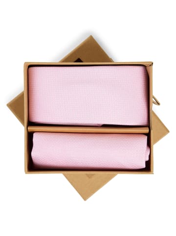 Finshley & Harding London Krawatte und Einstecktuch in rosa - 0001