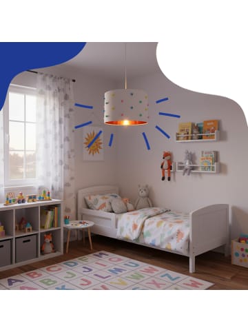 relaxdays Hängelampe "Bommel" in Weiß/ Bunt - Ø 35 cm