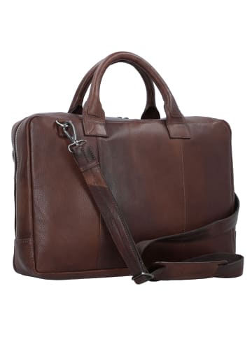 Plevier Vintage Bill Aktentasche Leder 40 cm Laptopfach in braun