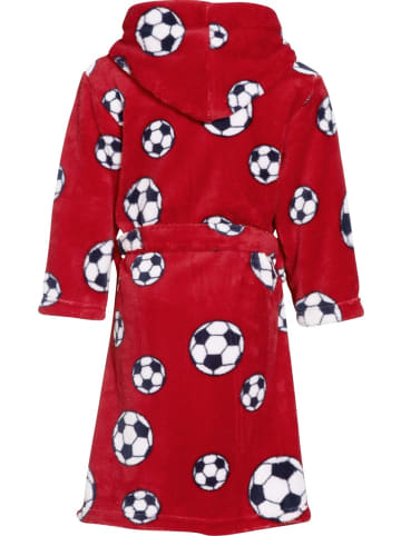 Playshoes Bademantel "Fleece-Bademantel Fußball" in Rot