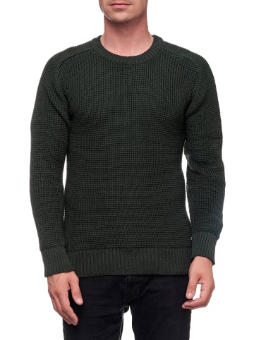 Rusty Neal Grobstrick Slim Fit Rundhals-Pullover in Khaki