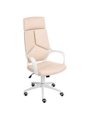 Beliani Bürostuhl DELIGHT in Beige/Weiß - (W) 64 x (H) 116 x (L) 64 cm