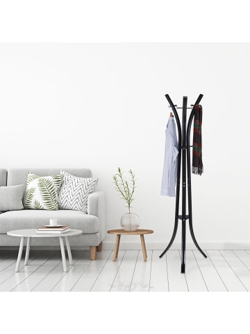 relaxdays Garderobenständer in Schwarz - (B)55 x (H)175 x (T)55 cm
