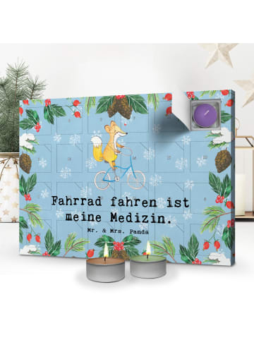 Mr. & Mrs. Panda Duftkerzen Adventskalender Fuchs Fahrrad fahren... in Eisblau