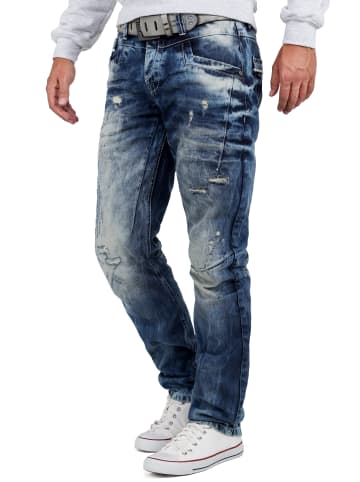 Cipo & Baxx Herren Regular Fit Jeans Stonewashed in Blue