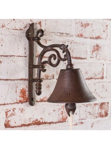 AltoBelli Glocke CAMPANELLO Metall Antik Rost Braun 19x18 cm
