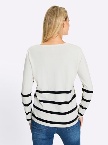 Heine Druck-Pullover in ecru-schilf-bedruckt