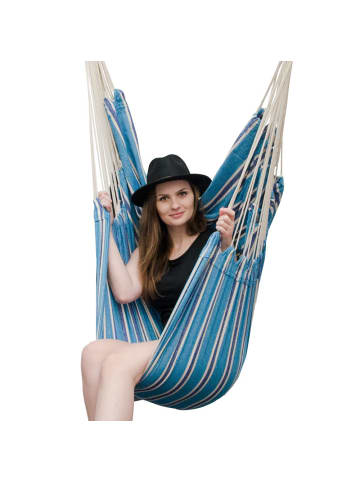 AMANKA XXL Outdoor Hängesessel Key Lime in blau