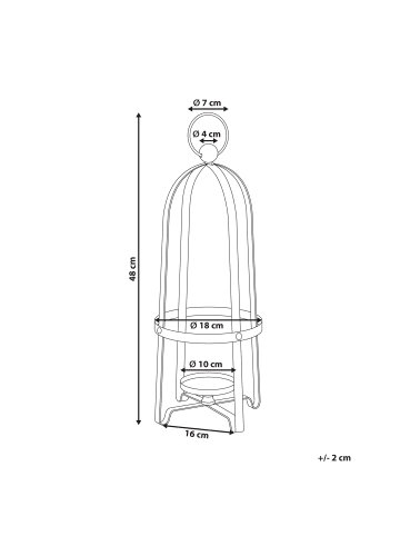 Beliani Kerzenständer MARAWI in Gold - (W) 18 x (H) 48 x (L) 18 cm