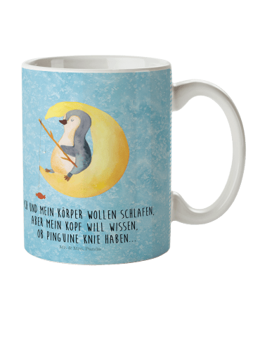 Mr. & Mrs. Panda Camping Tasse Pinguin Mond mit Spruch in Eisblau