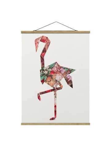 WALLART Stoffbild - Jonas Loose - Origami Flamingo in Rosa