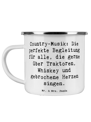 Mr. & Mrs. Panda Blechtasse Spruch Country-Musik Herzstück mit S... in Weiß