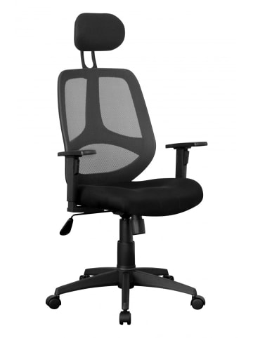 KADIMA DESIGN Bürostuhl | Stoff, Schwarz, 120kg, Armlehne, Kopfstütze