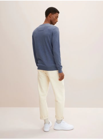 Tom Tailor Feinstrick Basic Pullover Rundhals Sweater in Blau