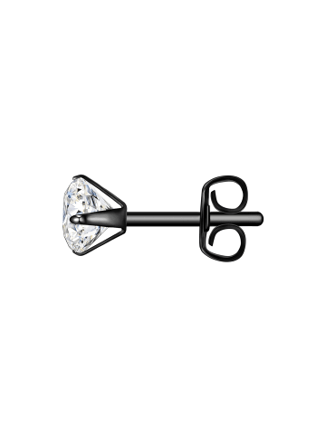 True Rebels Ohrstecker aus Edelstahl mit Zirkonia in schwarz