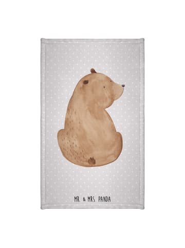 Mr. & Mrs. Panda handtuch baumwolle Bär Schulterblick ohne Spruch in Grau Pastell