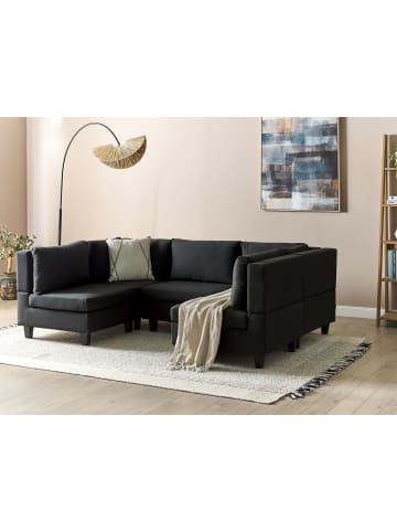 Beliani 5-tlg Modulsofa UNSTAD in Schwarz