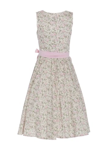 Berwin Rosendruck-Dirndl mit Streifen-Schürze