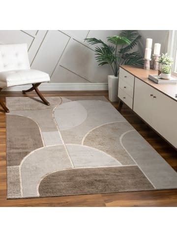 KADIMA DESIGN Teppich Kurzflor Abstrakt Wohnzimmer in Beige